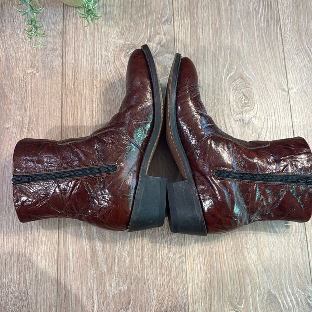 DURANGO MENS GEUINE LEATHER WINE/DARK RED WESTERN BOOTS SIZE 7 WIDE EEEUC - Picture 9 of 11